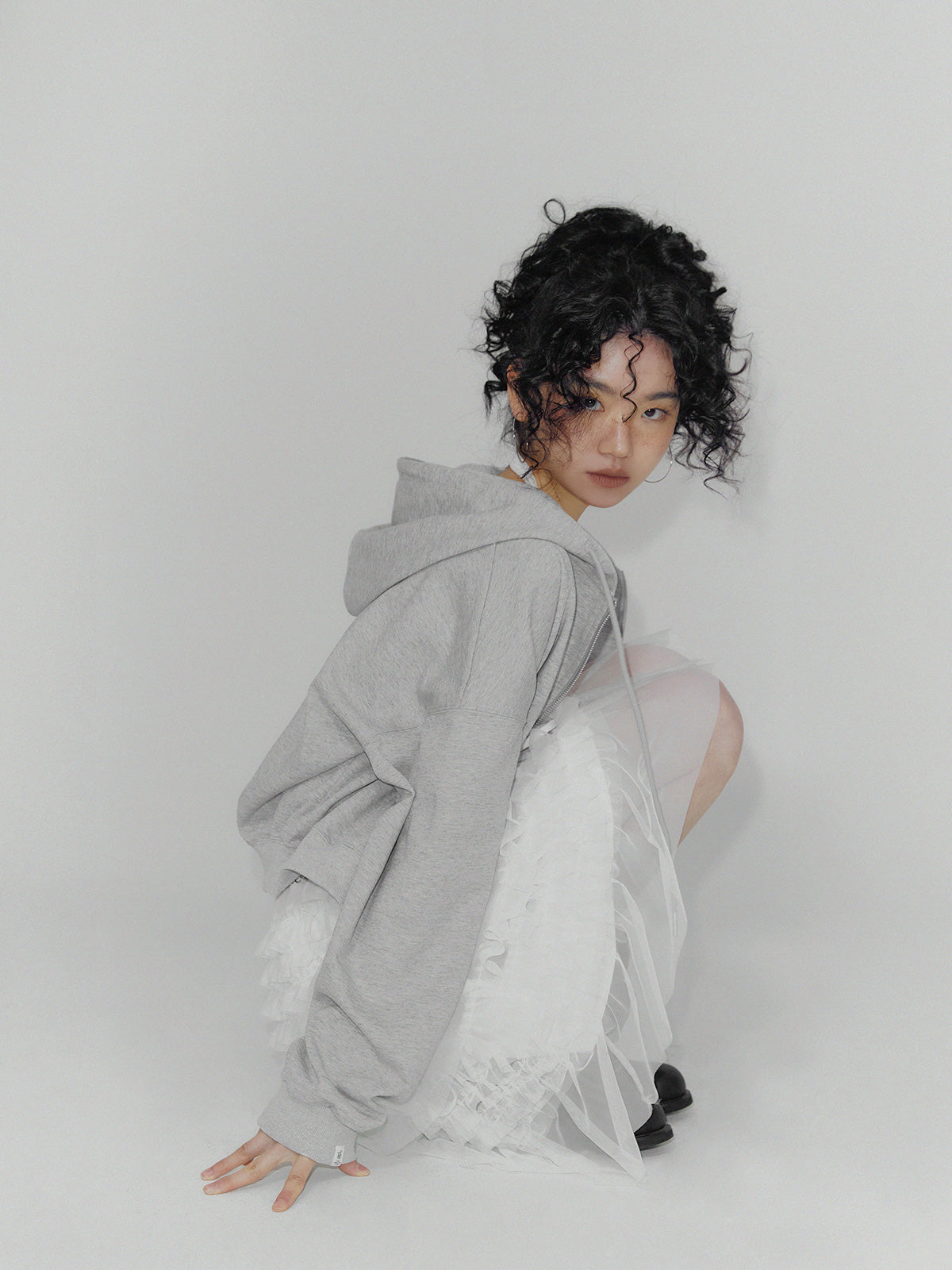 [TWEE] Hachu Gonna Midi a Balze in Chiffon