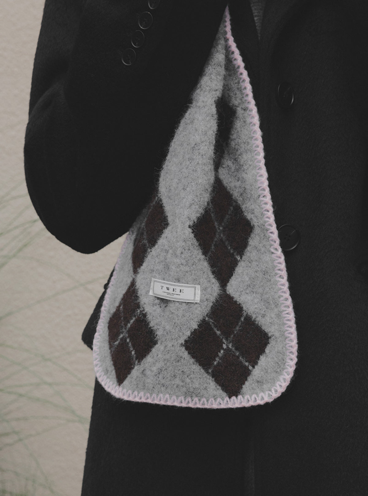Wellon Argyle Knit Scarf