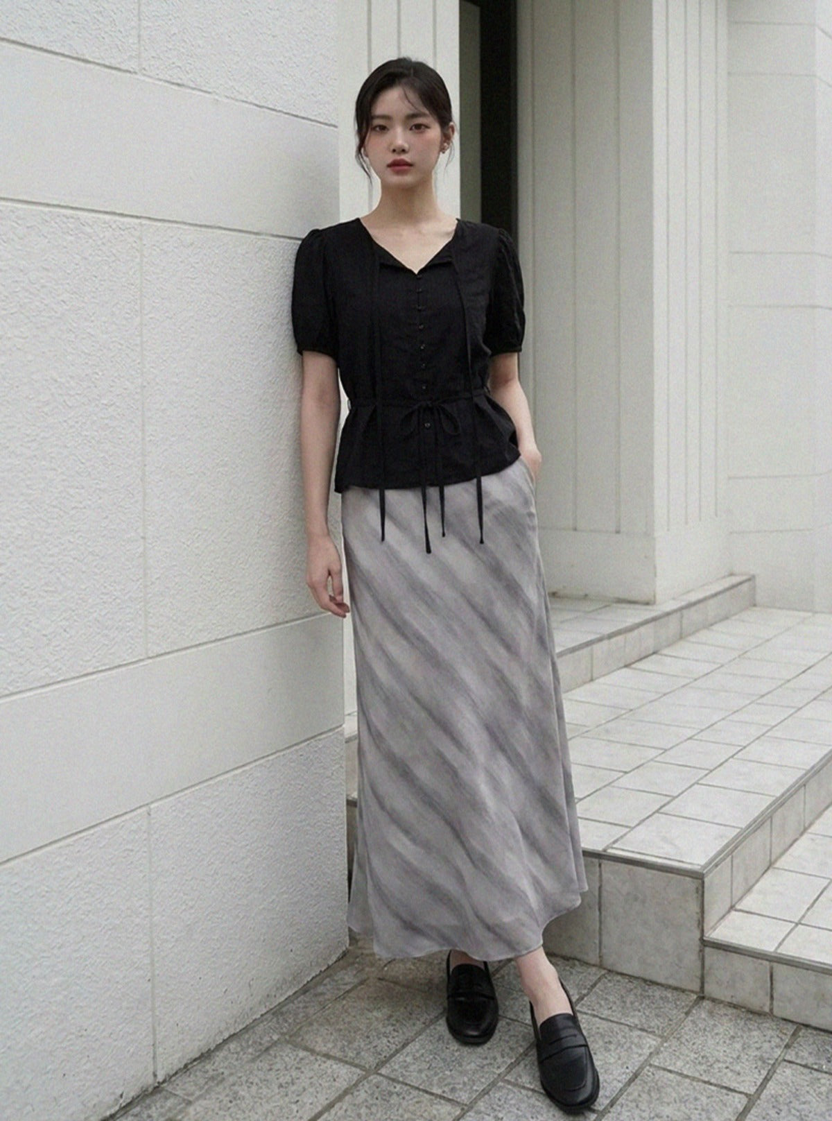 Riel gradient flare long skirt | Main