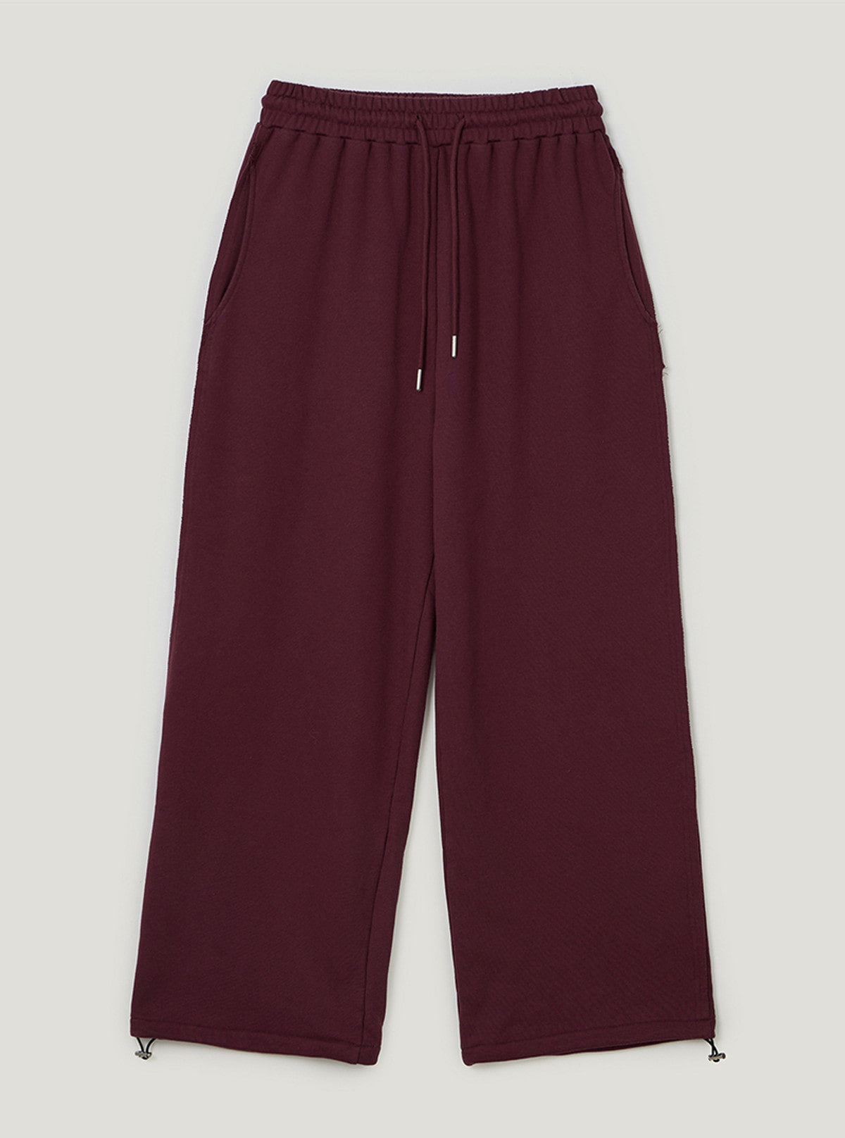 TWEE Reven stud banding long sweatpants | Burgundy product-only view