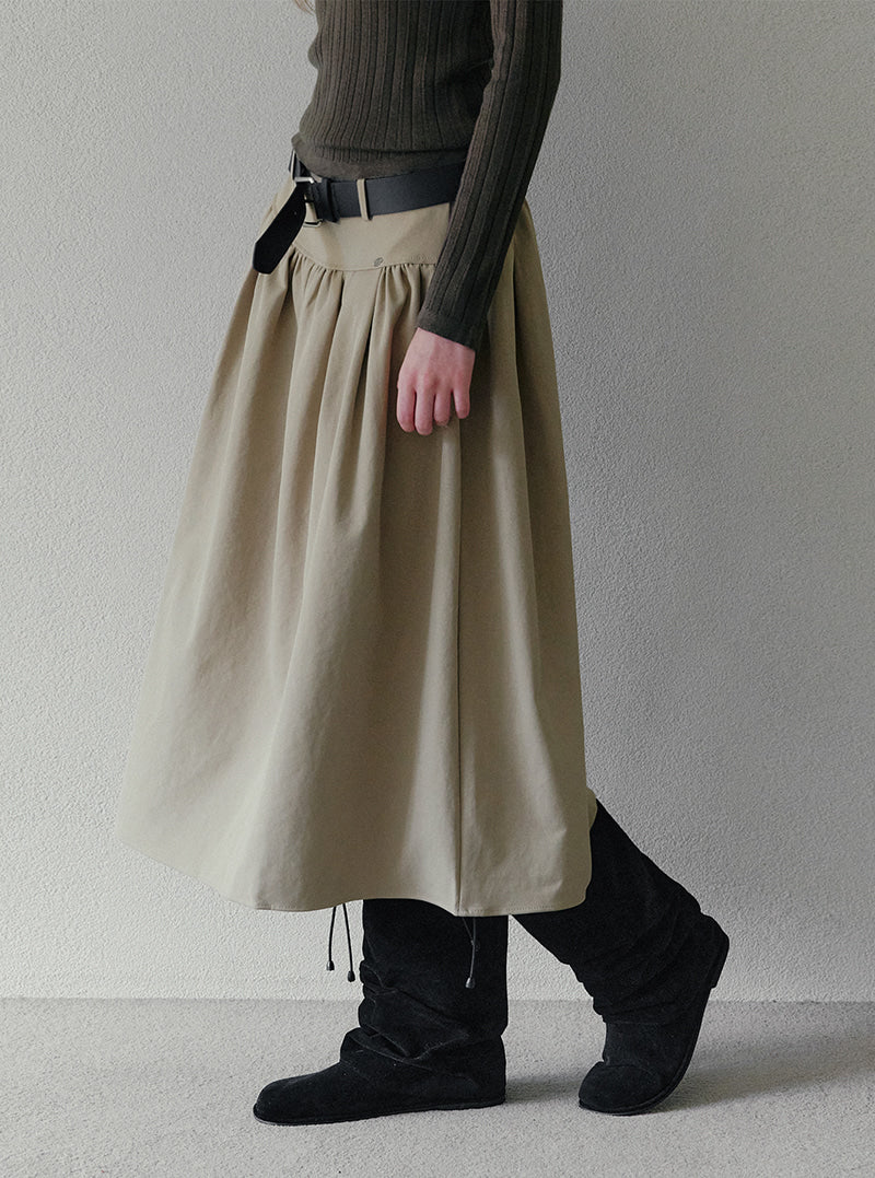 Karen pleated long skirt (belt set) | View 6