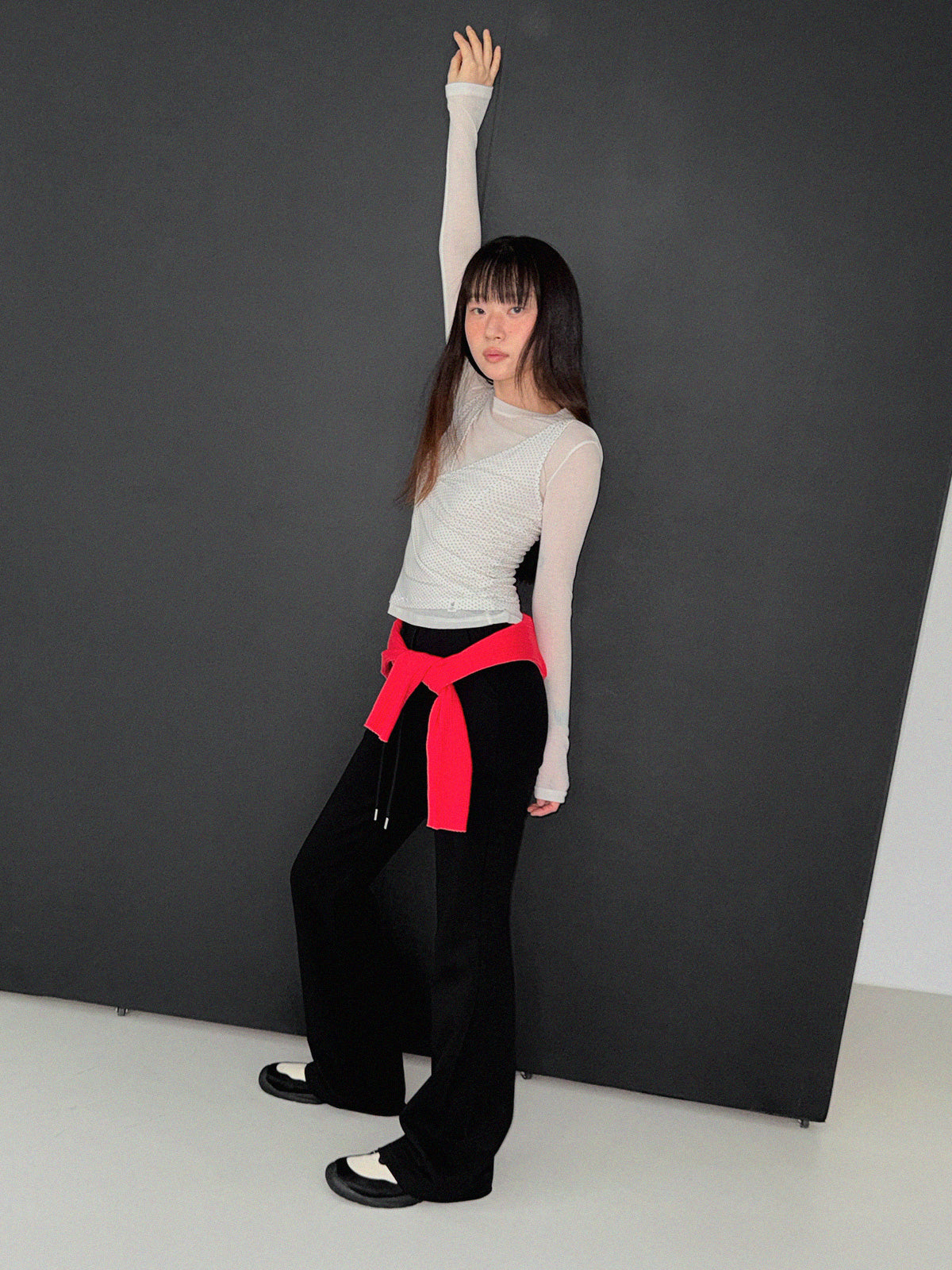 [TWEE] Blan elastische Bund Bootcut lange Hose