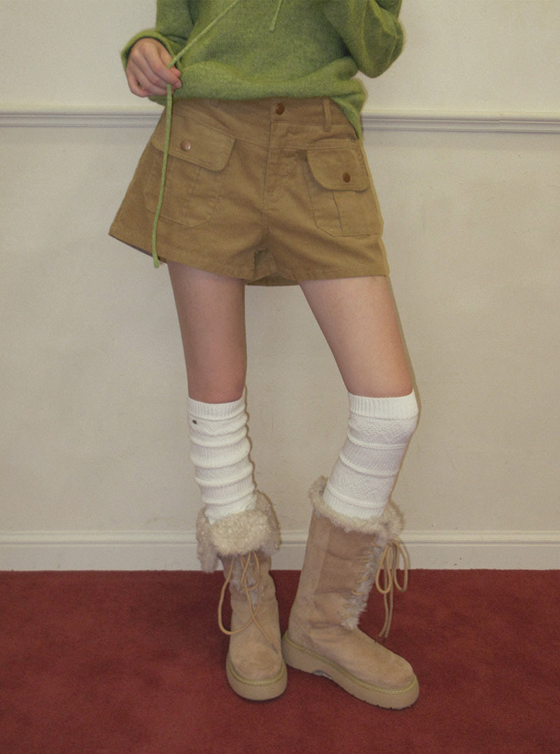 TWEE Nutt big pocket corduroy shorts | Product styling view 10
