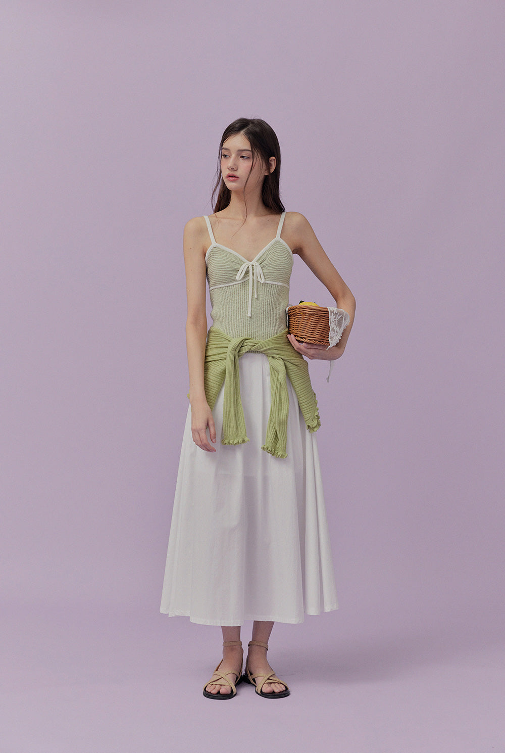 [TWEE] Top senza maniche con fiocco Jichense