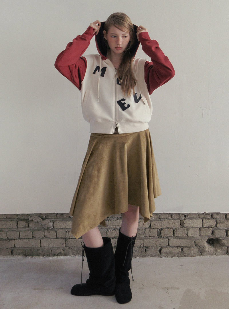 TWEE Clone patch contrast hood zip-up | Product styling view 5