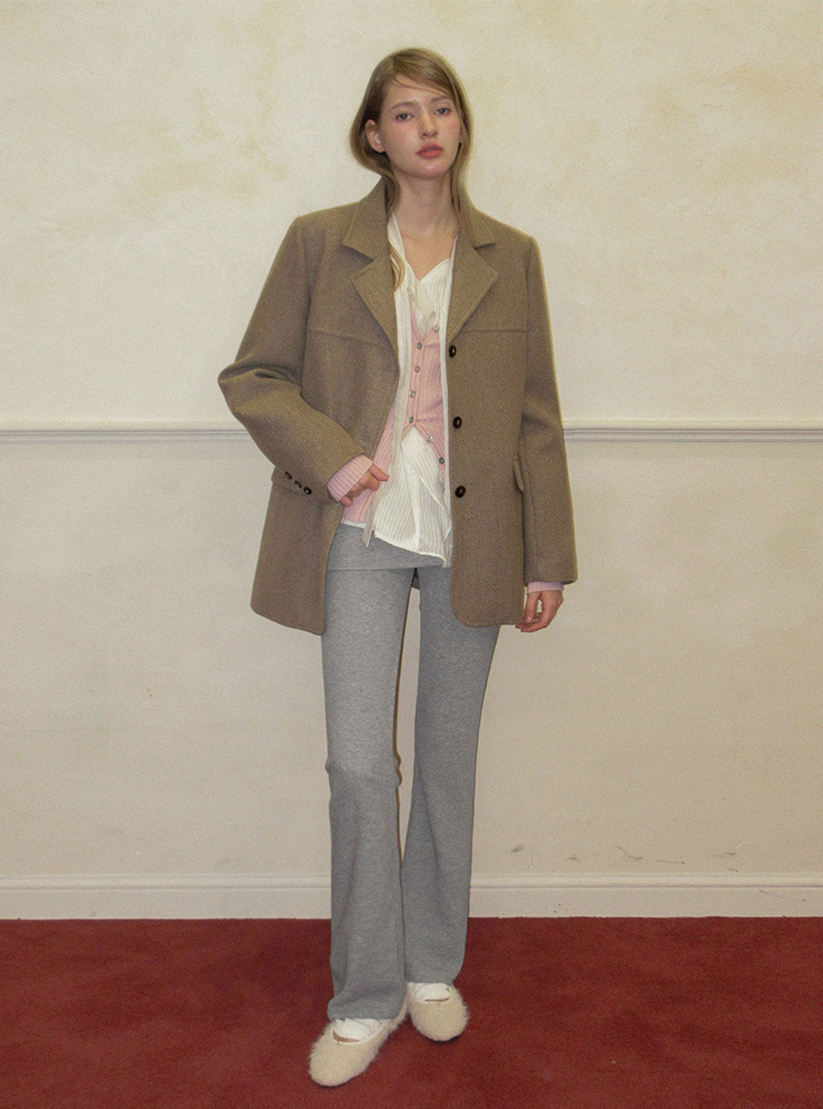 TWEE Denz classic oversized long sleeve jacket | Product styling view 14