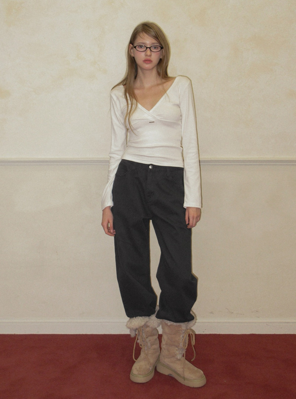 TWEE Pellit basic semi-wide long pants | Main product image