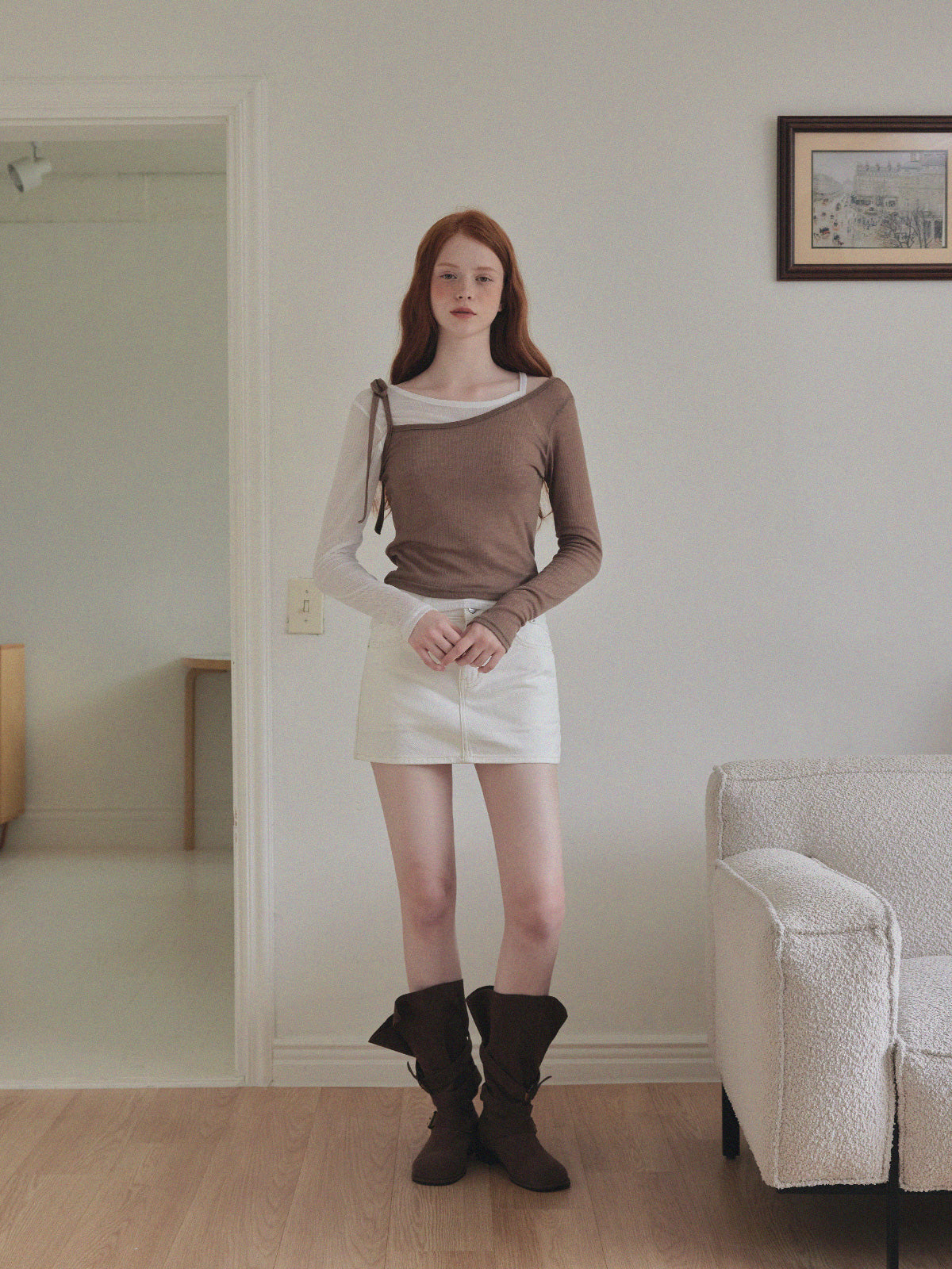 Winve Color Block Layered Long Sleeve T-Shirt