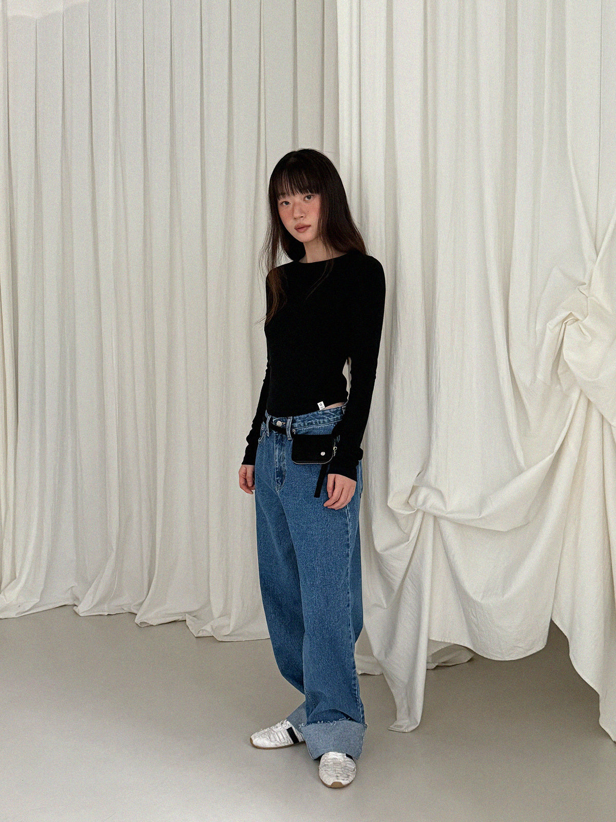 [TWEE:B] Steel round-neck long-sleeve T-shirt
