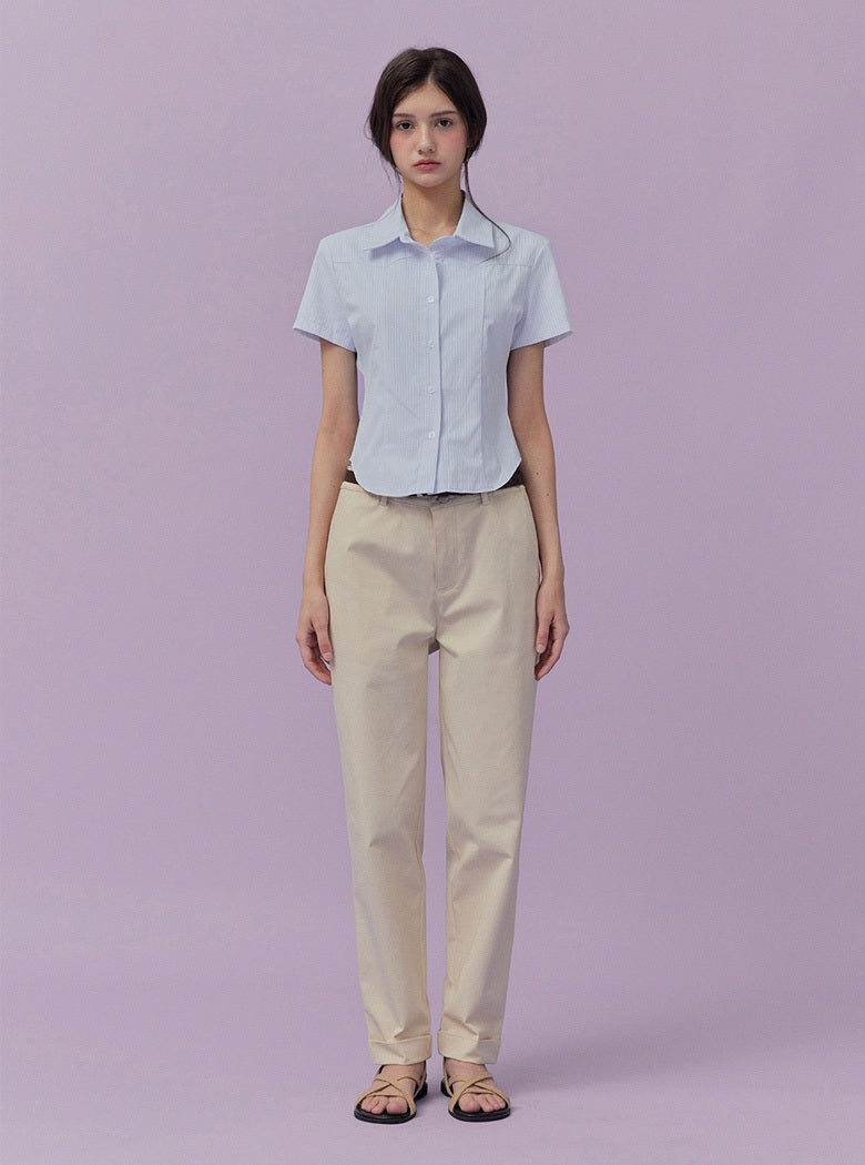 Hern Slim Cropped Shirt