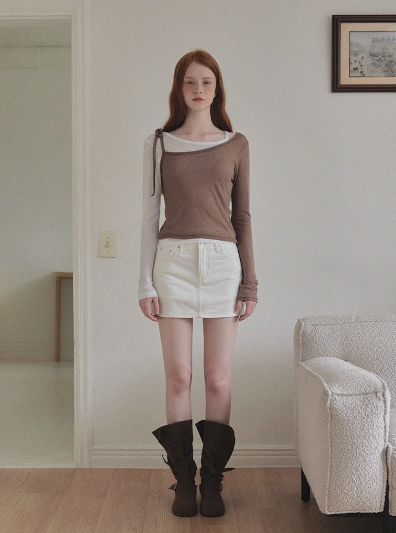 Moti Basic Cotton Low-Rise Skirt