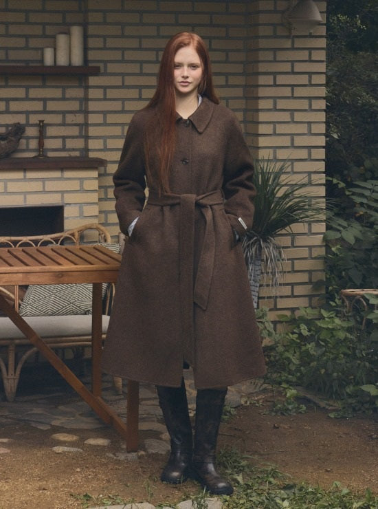Poiten Balmacaan Handmade Long Coat (Strap Set)