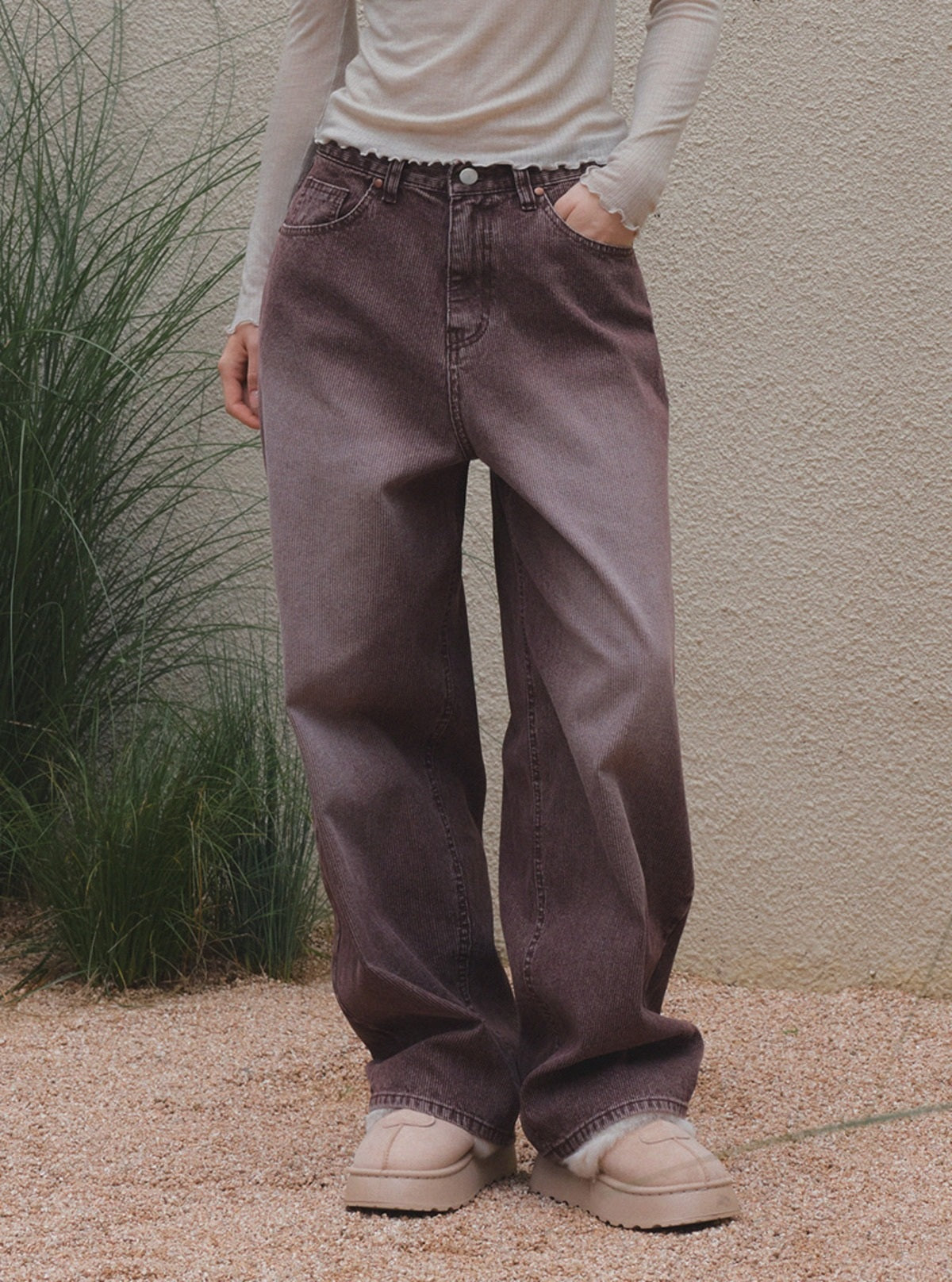 Noff Stripe Corduroy Long Pants